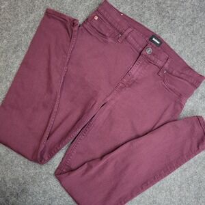 Hudson Jeans Womens 31 Burgundy Denim Krista Grunge Streetwear Super Skinny Leg